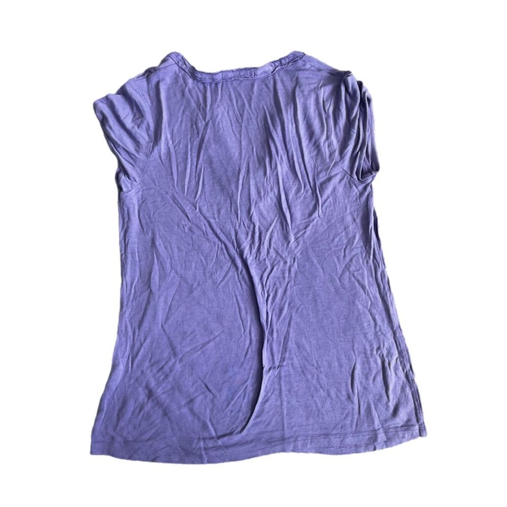 Boden flat pleated ruffle v neck top SIZE 8 TWEE COQUETTE purple - Picture 3 of 6